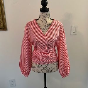 Red and white top size 10